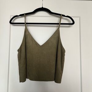 Forever 21 Flowy Suede Green Crop Camisole